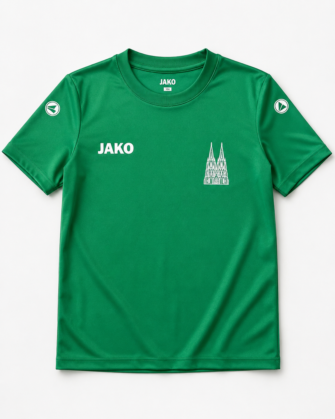 Gruenes Sporttrikot mit DTF Brustlogo vorne